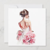 Invitation Fête des mariées du Mariage d'aquarelle budgétaire (Dos)