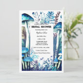 Invitation Fête des mariées Dusty Bleu Mariage Champignon Boi (Debout devant)