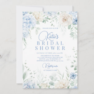 Invitation Fête des mariées Dusty Blue Hydrangeas