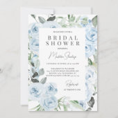 Invitation Fête des mariées Dusty Blue Hydrangeas (Devant)