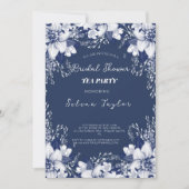 Invitation Fête des mariées Dusty Blue Tea Party (Devant)