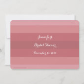 Invitation Fête des mariées Dusty Nom du Rose Stripe Minimali (Devant)