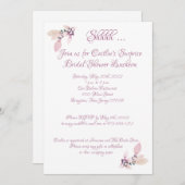 Invitation Fête des mariées, Dusty Rose aquarelle (Devant / Derrière)