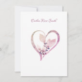 Invitation Fête des mariées, Dusty Rose aquarelle (Dos)