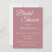 Invitation Fête des mariées Dusty Rose de style simple (Devant)