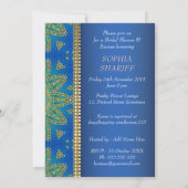 Invitation Fête des mariées égyptienne Blue Turquoise Gold St (Dos)