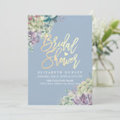 Invitation Fête des mariées Elégant aquarelle Plantes succule (Debout devant)