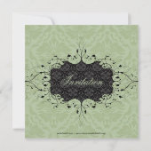 Invitation Fête des mariées élégant Black & Sage-G (Dos)