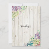 Invitation Fête des mariées Élégant Succulent Plantes Rustiqu (Dos)