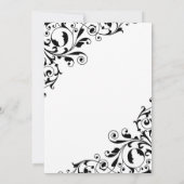 Invitation Fête des mariées élégante à perles noires et blanc (Dos)
