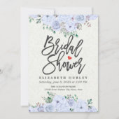 Invitation Fête des mariées Elégante Aquarelle bleu clair Flo (Devant)
