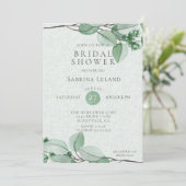 Invitation Fête des mariées | Élégante aquarelle Eucalyptus (Debout devant)