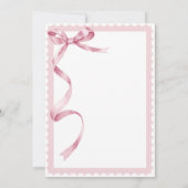 Invitation Fête des mariées élégante au ruban rose (Dos)