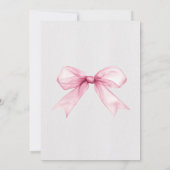 Invitation Fête des mariées élégante avec Bow rose (Dos)