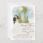 Invitation Fête des mariées élégante avec Gazebo de mariée et (Devant)