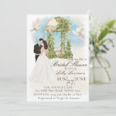 Invitation Fête des mariées élégante avec Gazebo de mariée et (Debout devant)