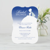 Invitation Fête des mariées élégante bleu marine (Debout devant)