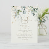 Invitation Fête des mariées élégante botanique de taille légè (Debout devant)