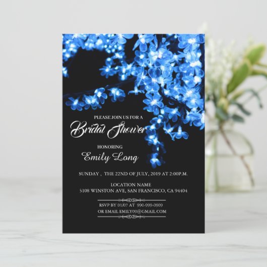 Invitation Fête des mariées élégante chinoise en fleur de cer (Debout devant)