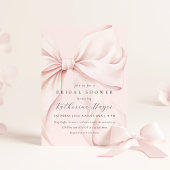 Invitation Fête des mariées élégante de Bow rose