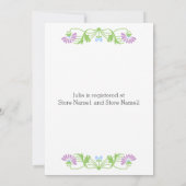 Invitation Fête des mariées Élégante de fleurs et de torons d (Dos)