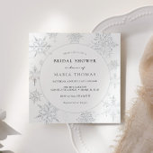 Invitation Fête des mariées Élégante de flocon de neige en hi