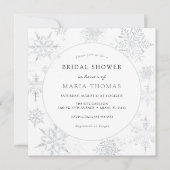Invitation Fête des mariées Élégante de flocon de neige en hi (Devant)