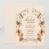 Invitation Fête des mariées élégante Fleur sauvage Boho moder (Devant / Derrière)
