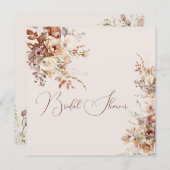Invitation Fête des mariées Elégante Fleurs de Champ Simple C (Devant / Derrière)