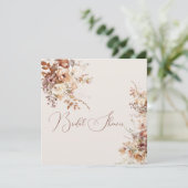 Invitation Fête des mariées Elégante Fleurs de Champ Simple C (Debout devant)