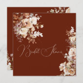 Invitation Fête des mariées Elégante Fleurs de Champ Simple C (Devant / Derrière)
