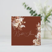 Invitation Fête des mariées Elégante Fleurs de Champ Simple C (Debout devant)