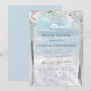 Invitation FÊTE DES MARIÉES   Elégante Plage Arbor Floral