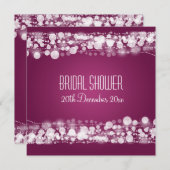 Invitation Fête des mariées élégante Plum pointillé (Devant / Derrière)