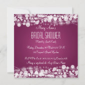 Invitation Fête des mariées élégante Plum pointillé (Dos)