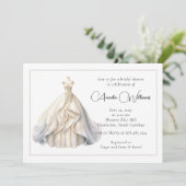 Invitation Fête des mariées élégante robe de mariage (Debout devant)