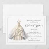 Invitation Fête des mariées élégante robe de mariage (Devant / Derrière)