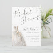 Invitation Fête des mariées élégante robe de mariage (Debout devant)