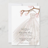 Invitation Fête des mariées Élégante robe de mariage Fleurs r (Devant)