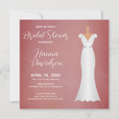 Invitation Fête des mariées élégante rose douce (Devant)