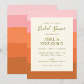 Invitation Fête des mariées élégante rose orange Abstraite ra (Devant / Derrière)