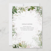 Invitation Fête des mariées Elégante Terre verte Aquarelle (Dos)