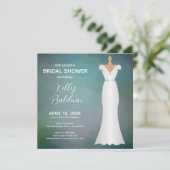 Invitation Fête des mariées Élégante Vert doux (Debout devant)