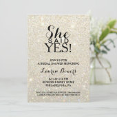 Invitation Fête des mariées - Elle A Dit Oui Blanc (Debout devant)