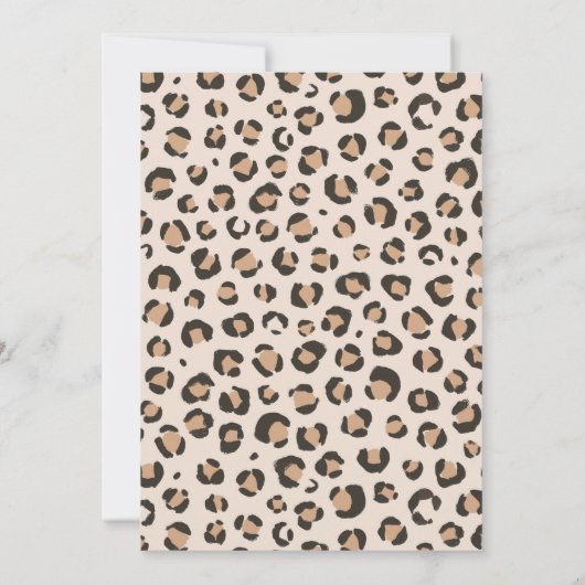 Invitation Fête des mariées Empreinte de léopard (Dos)