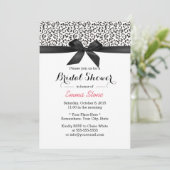 Invitation Fête des mariées Empreinte de léopard de ruban noi (Debout devant)