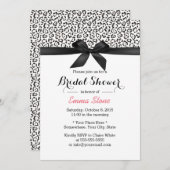 Invitation Fête des mariées Empreinte de léopard de ruban noi (Devant / Derrière)