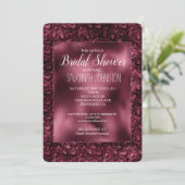 Invitation Fête des mariées Empreinte de léopard Glam Burgund (Debout devant)