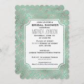 Invitation Fête des mariées Empreinte de léopard Gold Blush M (Devant / Derrière)