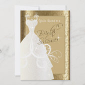 Invitation Fête des mariées en Antique Gold Damask (Devant)